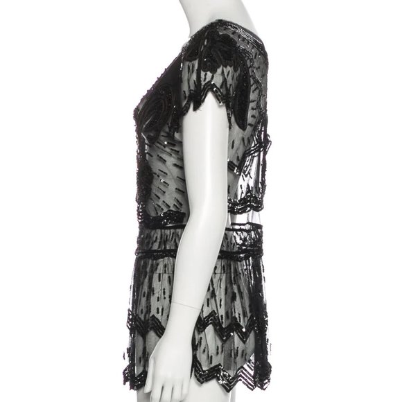 🎉🎉Host Pick🎉🎉 JILL STUART Mesh Embellished Blouse Size: L - Picture 2 of 5
